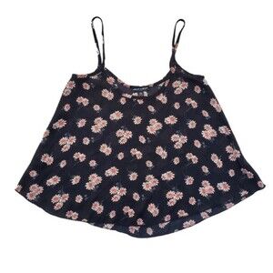 Black About a Girl Floral Tank Top